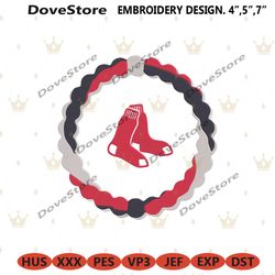 boston red sox swirl bracelet with socks logo machine embroidery file