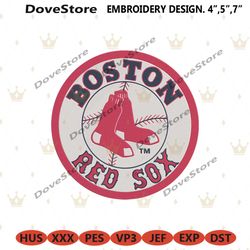 boston red sox circle logo machine embroidery digitizing