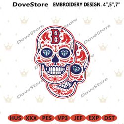 boston red sox double skull logo machine embroidery design