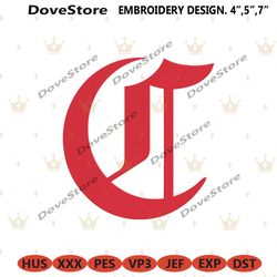 cincinnati reds classic signature letter c type mlb logo machine embroidery file