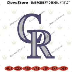 colorado rockies c r type transparent logo machine embroidery design