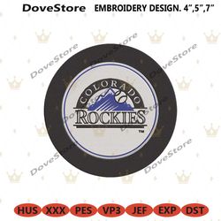 colorado rockies baseball team circle logo machine embroidery design