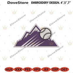 colorado rockies baseball moutain symbol logo machine embroidery digitizing