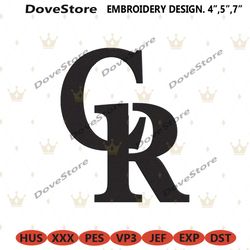 colorado rockies c r black wordmark logo machine embroidery digitizing