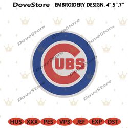 chicago cubs basic circle logo machine embroidery design