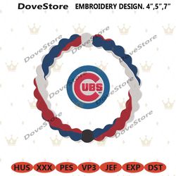 chicago cubs swirl bracelet logo machine embroidery design