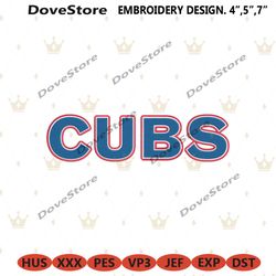 chicago cubs baseball team bold logo machine embroidery file