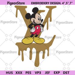 mickey disney lv dripping logo embroidery design download