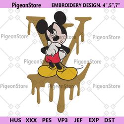 mickey reflections louis vuitton dripping basic logo embroidery file