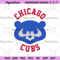 chicago cubs bear head wrap logo machine embroidery design