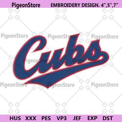 chicago cubs baseball sports logo machine embroidery digitizing
