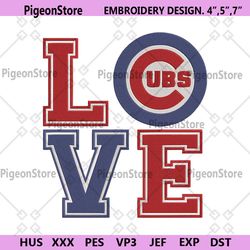 love chicago cubs baseball logo machine embroidery design