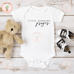 little answered prayer white baby onesie