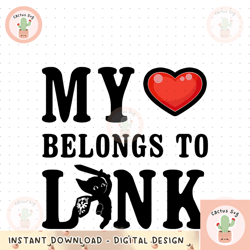 legend of zelda my heart belongs to link graphic png, digital download, instant png, digital download, instant