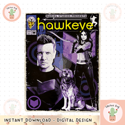 marvel hawkeye group shot comic cover purple tone png, digital download, hawkeye group shot comic cove