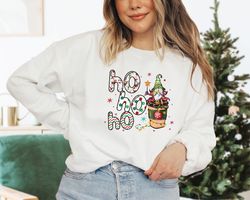 ho ho ho sweatshirt, christmas gnome sweatshirt, womens coffee sweater, christmas family, gift for latte lover,christmas