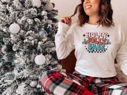 holly jolly babe shirt, christmas tshirt, holly jolly christmas shirt, christmas party shirt, christmas gift for women,