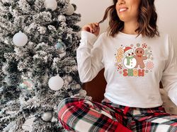 let it snow shirt, christmas shirt, snowman gingerbread shirt, winter tee, funny holiday apparel, gift for xmas, holiday