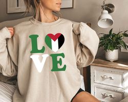 love palestine sweatshirt, palestine sweat, palestine flag sweater, free gaza, support palestine sweat, palestine heart