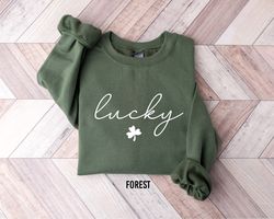 lucky sweatshirt, womens lucky sweatshirt, st patricks day shirt, lucky shamrock sweater, clover pullover, st pattys day