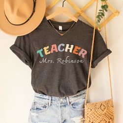 custom teacher shirt, customized name teacher shirt, elementary teacher shirt, personalized school tshirt, funny teacher