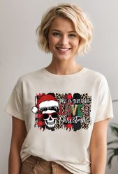 just a girl who loves christmas shirt,christmas lover t-shirt, skull merry christmas shirts, santa hat skull christmas s