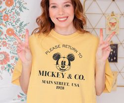 please return to mickey  co retro comfort colors shirt
