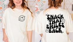 snack that smiles back shirt, funny groovy tee, funny mom shirt, mom life shirt