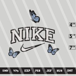 ni.ke with buffterfly embroidery designs, butterfly machine embroidery design, nike embroidery design, embroidery machin