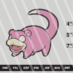 pokemon slowpoke embroidery machine design, pokemon embroidery design, anime design, instant download design