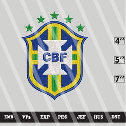 cbf brazilian national football team embroidery designs, fifa world cup embroidery file, machine embroidery design