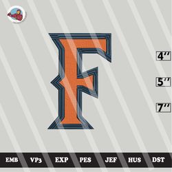 ncaa cal state fullerton titans embroidery file, ncaa logo, ncaa team sizes, 6 formats, ncaa machine embroidery design