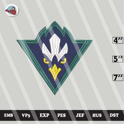 ncaa unc wilmington seahawks embroidery file, ncaa logo, ncaa team, 3 sizes, 6 formats, ncaa machine embroidery design