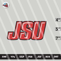 ncaa jacksonville state gamecocks embroidery file, ncaa logo, ncaa, 3 sizes, 6 formats, ncaa machine embroidery design