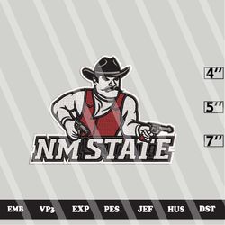 ncaa new mexico state aggies embroidery file, ncaa logo, ncaa team, 3 sizes, 6 formats, ncaa machine embroidery design