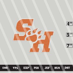 ncaa sam houston bearkats embroidery file, ncaa logo, ncaa team, 3 sizes, 6 formats, ncaa machine embroidery design