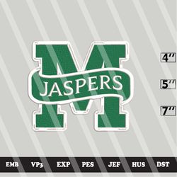 ncaa manhattan jaspers embroidery file, ncaa logo, ncaa team, 3 sizes, 6 formats, ncaa machine embroidery design.