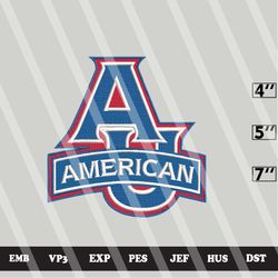 ncaa american university eagle embroidery file, ncaa logo, ncaa team, 3 sizes, 6 formats, ncaa machine embroidery design