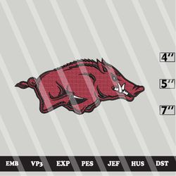 ncaa arkansas razorbacks embroidery file, ncaa logo, ncaa team, 3 sizes, 6 formats,ncaa machine embroidery design 1