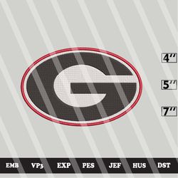 ncaa georgia bulldogs embroidery file, ncaa logo, ncaa team, 3 sizes, 6 formats,ncaa machine embroidery design