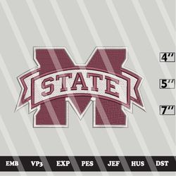 ncaa mississippi state bulldogs embroidery file, ncaa logo, ncaa team, 3 sizes, 6 formats,ncaa machine embroidery design