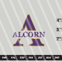 ncaa alcorn state braves embroidery file, ncaa logo, ncaa team, 3 sizes, 6 formats,ncaa machine embroidery design