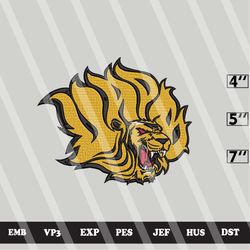 ncaa arkansas pine bluff golden lions embroidery file, ncaa logo, 3 sizes, 6 formats,ncaa machine embroidery design