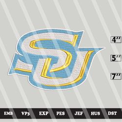 ncaa southern jaguars embroidery file, ncaa logo, ncaa team, 3 sizes, 6 formats, ncaa machine embroidery design