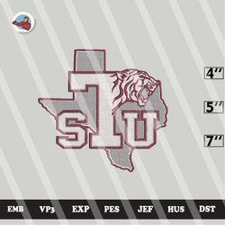 ncaa texas southern tigers embroidery file, ncaa logo, ncaa team, 3 sizes, 6 formats, ncaa machine embroidery design