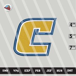 ncaa chattanooga mocs embroidery file, ncaa logo, ncaa team, 3 sizes, 6 formats, ncaa machine embroidery design