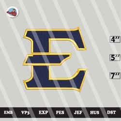 ncaa east tennessee state buccaneers embroidery file, ncaa logo, 3 sizes, 6 formats, ncaa machine embroidery design