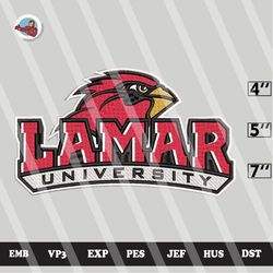 ncaa lamar cardinals embroidery file, ncaa logo, ncaa team, 3 sizes, 6 formats, ncaa machine embroidery design