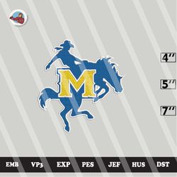 ncaa mcneese cowboys embroidery file, ncaa logo, ncaa team, 3 sizes, 6 formats, ncaa machine embroidery design 2