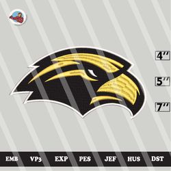 ncaa southern miss golden eagles embroidery file, ncaa, ncaa teams, 3 sizes, 6 formats, ncaa machine embroidery design